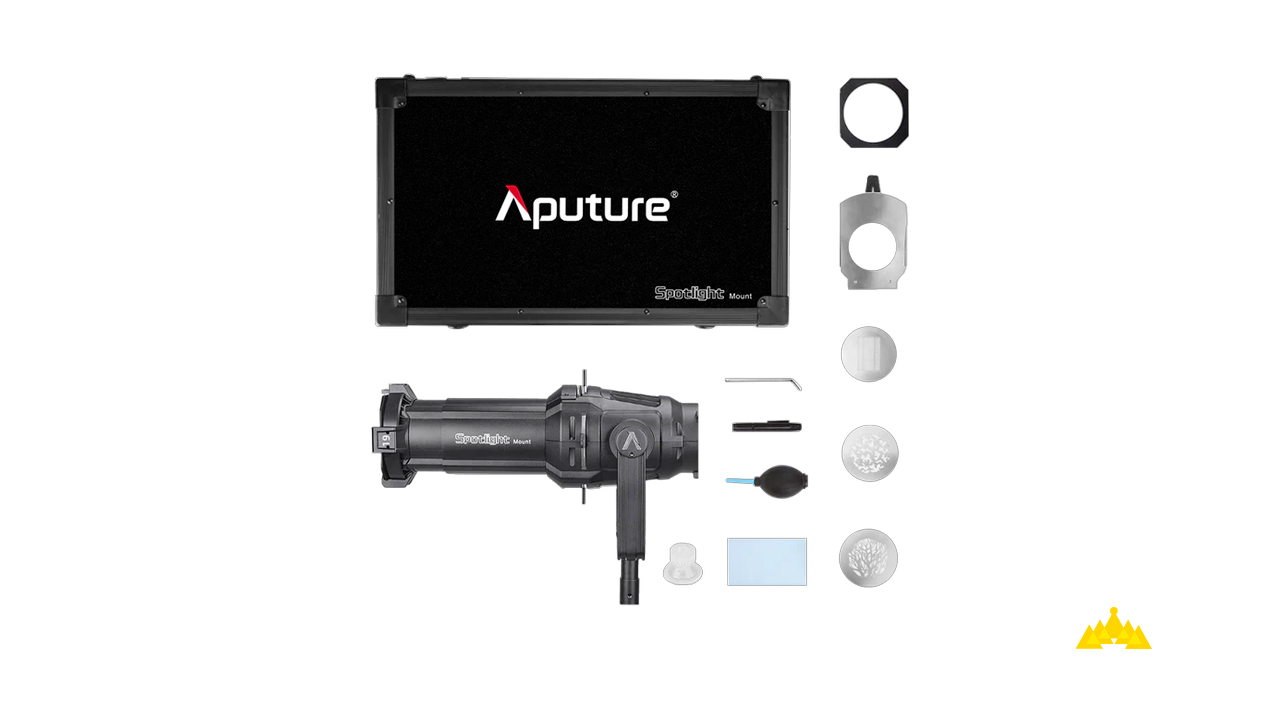 Aputure Spotlight (Max 600W) – Kit 1 Lens a noleggio, Aputure Spotlight con una lente a noleggio, Aputure Spotlight 1 lens hire in milan