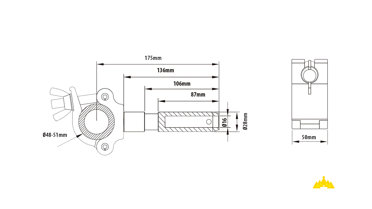 Gancio Aliscaff - Big Ben Clamp 28 mm a noleggio 01
